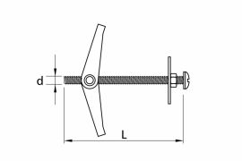 Spring toggle for ceilings with screw