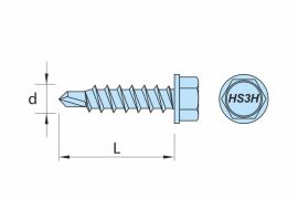 DRILLER® stitching screws for steel sheets overlapping, AISI 304-TS stainless steel