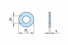 Washers DIN125, AISI 304 (A2) and AISI 316 (A4) stainless steel