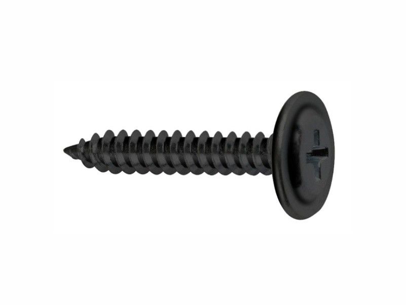 Self tapping screws, flat wafer head, black phosphated