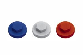 Plastic caps for hex washer head screws