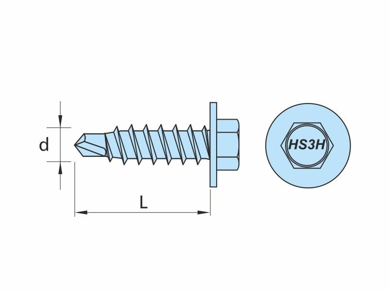 DRILLER® stitching screws for steel sheets overlapping, AISI 304-TS stainless steel