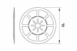 Insulation holding flange for styrofoam or hard mineral wool fixing