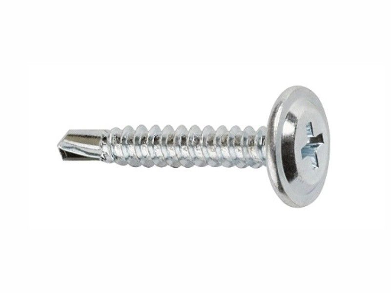 Self drilling screws, flat wafer head