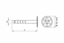 Metal facade thermal insulation fixing