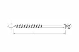 Self tapping timber screws for telescope plugs IDP/IDPO onto timber substructure, anticorrosive coating