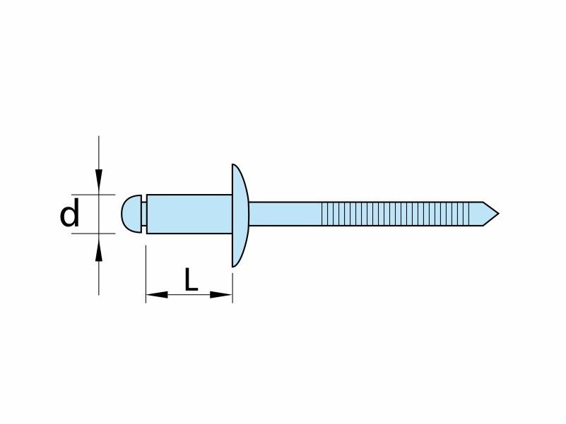 Stainless steel blind rivets, AISI 316 (A4)