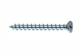 Self tapping screws for window fittings, without ribs, flat head