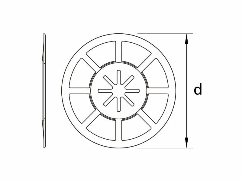 Insulation holding flange for styrofoam or hard mineral wool fixing