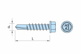 DRILLER® self drilling screws, AISI 304 (A2) stainless steel