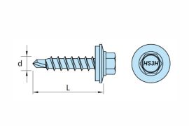 Self drilling screws for fixing steel sheets to timber substructure, AISI 304-TS stainless steel