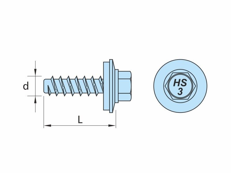 DRILLER® self tapping screws for facades, blunt point, AISI 304 (A2) stainless steel