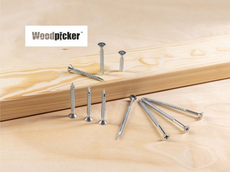 Woodpicker™ screws for timber structures, flat countersunk head, partial thread