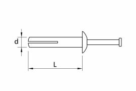 Hammer anchor fixing, zamak (ZnAl)