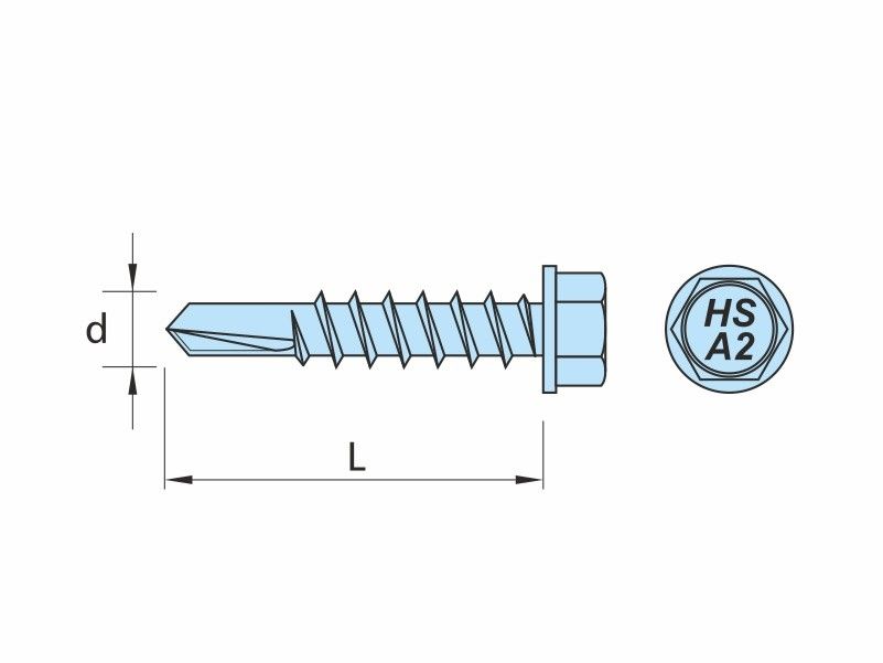 DRILLER® self drilling screws, AISI 304 (A2) stainless steel