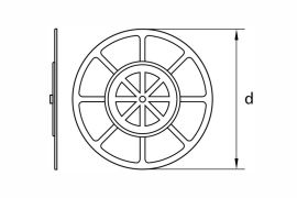 Insulation holding flange for styrofoam or hard mineral wool fixing