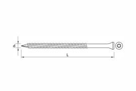 Concrete screws for telescope plugs IDP/IDPO onto concrete substructure, anticorrosive coating