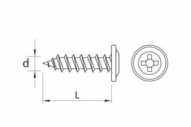 Self tapping screws, flat wafer head, black phosphated