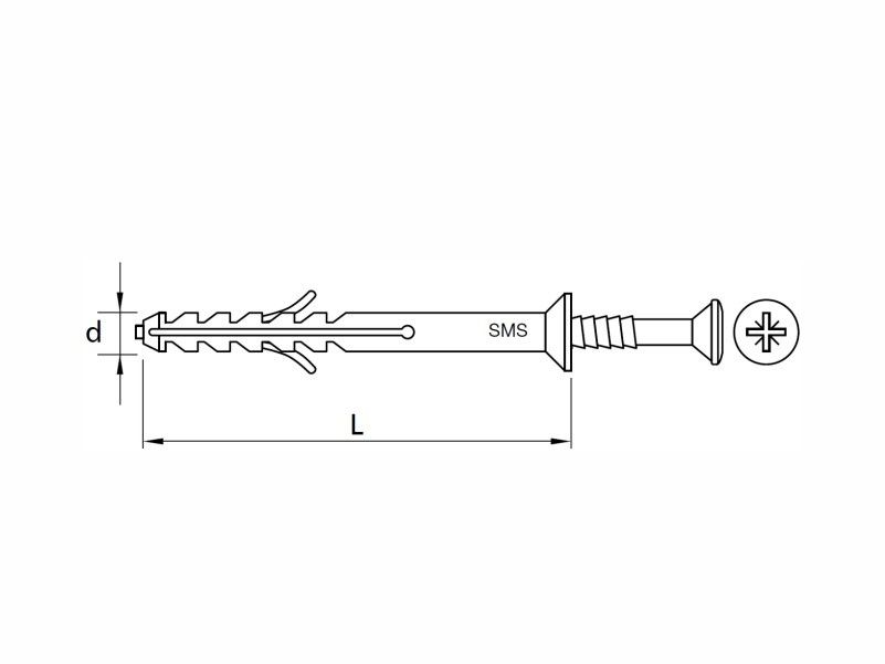 Nail plugs for hammer fixing, Ø 6 and 8 mm polypropylene plug