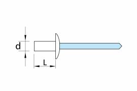 Closed end aluminium-stainless steel blind rivets