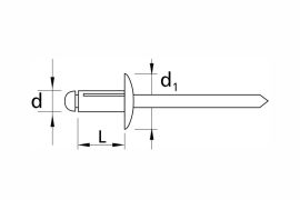 Steel-steel blind rivets triform