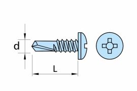 Self drilling screws DIN 7504M(N), pan head, AISI 304 (A2) stainless steel