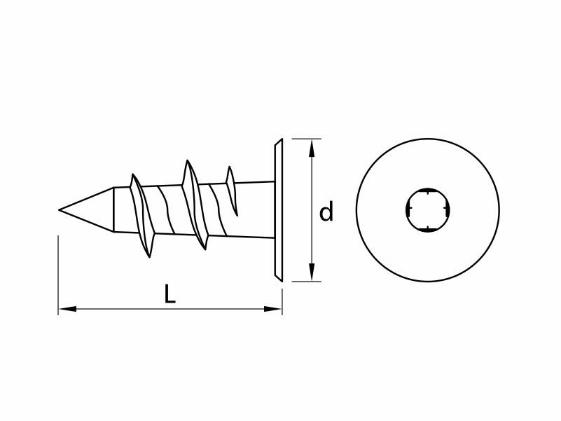 Drywall light fixing, 28 mm plug without screw