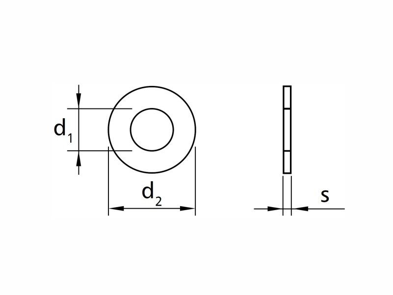 Washers DIN125, HV 140 and HV 200 steel