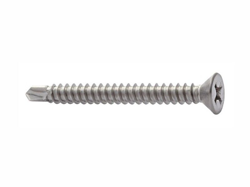 Self drilling screws DIN 7504O(P), flat head, AISI 304 (A2) stainless steel