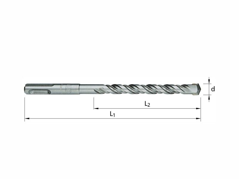 SDS-PLUS hammer drill bits, two cutting edges