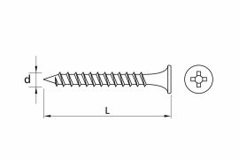 Drywall screws fine thread, bugle head, hardened, phosphated