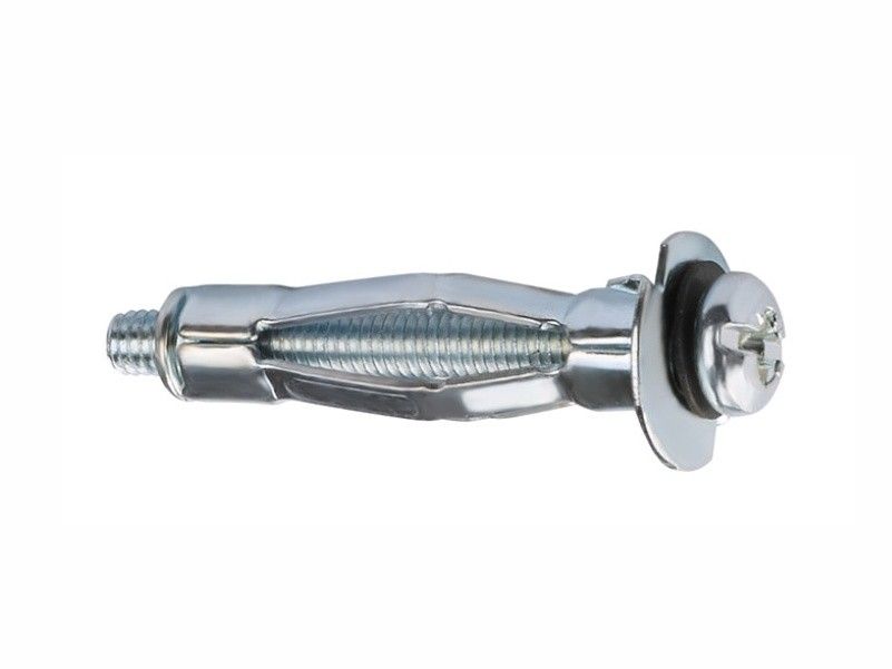 Hollow wall steel anchor with screw