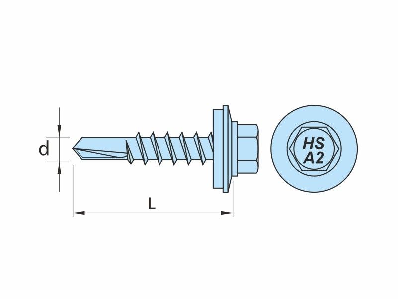 DRILLER® self drilling screws, AISI 304 (A2) stainless steel