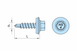 DRILLER® stitching screws for steel sheets overlapping, AISI 410 stainless steel