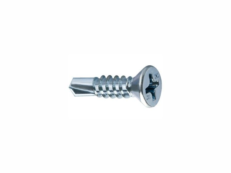 Self drilling window screws, without ribs, flat head