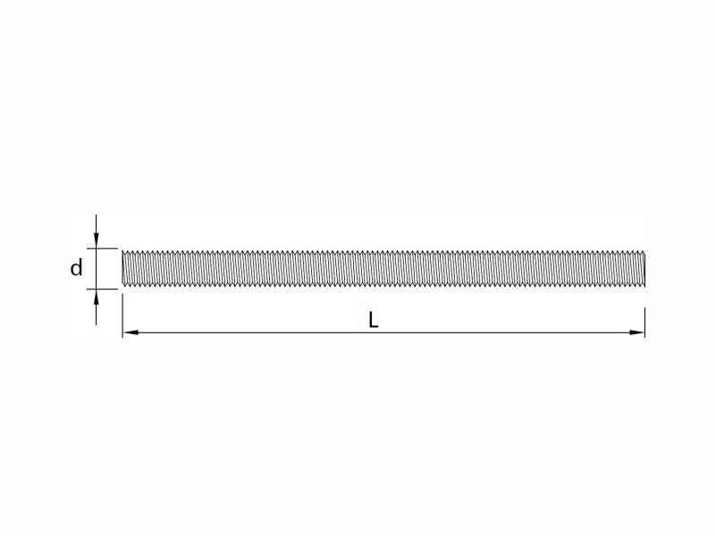 Threaded rods DIN976, 5.8 and 8.8 steel grade