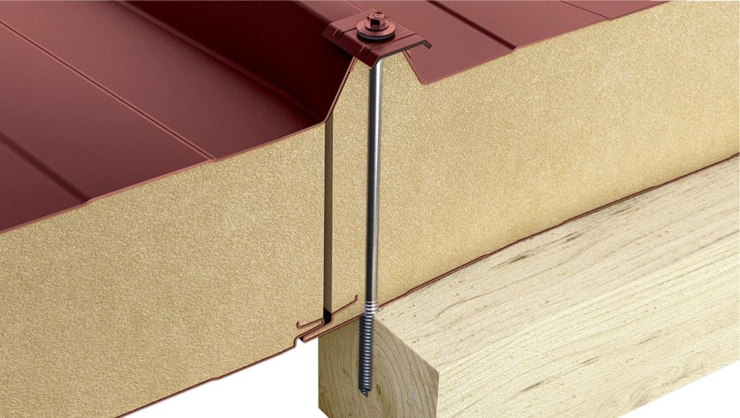 self tapping screws for fixing of sandwich panels onto timber substructure