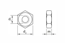 Hexagonal nuts DIN934, 6 and 8 steel grade