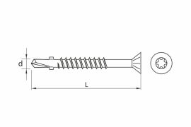 Self drilling screws with wings, partial thread