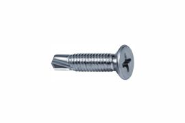 Self drilling window screws, without ribs, flat head