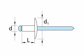 Aluminium-stainless steel large flange head blind rivets