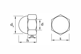 Cap nuts DIN1587, steel