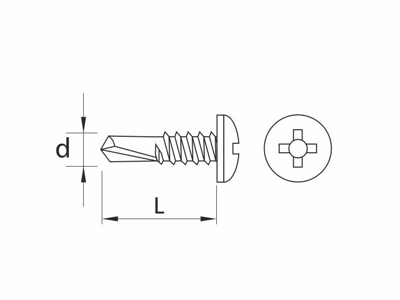 Self drilling screws, pan head