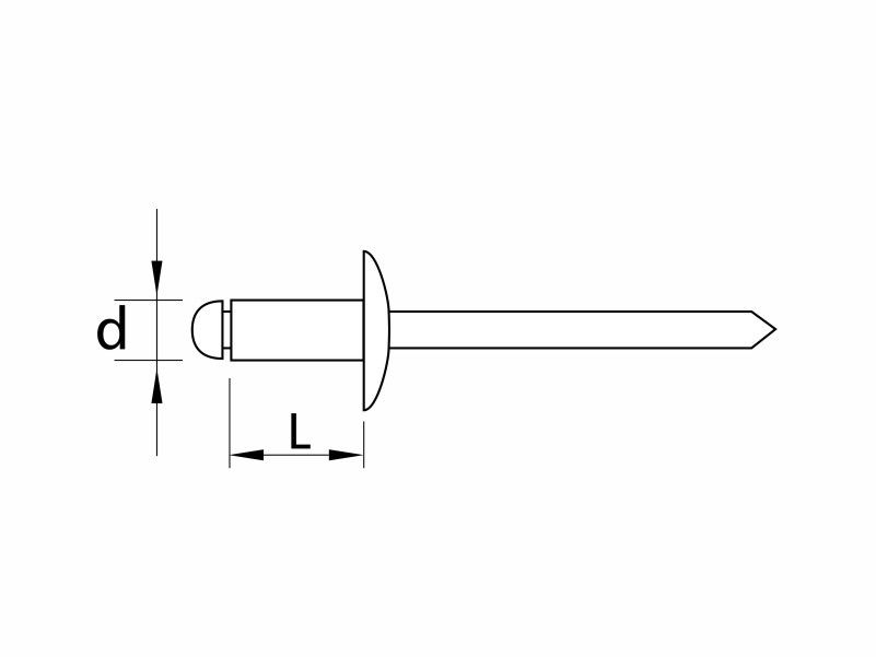 Aluminium-steel blind rivets