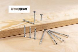 Woodpicker™ screws for timber structures, flat countersunk head, partial thread