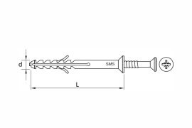 Nail plugs for hammer fixing, Ø 6 and 8 mm polypropylene plug