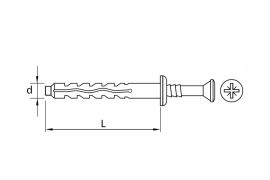 Nail plugs with mushroom head for hammer fixing, Ø 6 mm polyamide plug