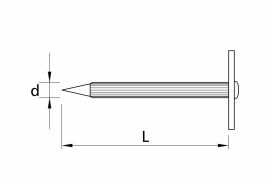 Concrete nails, enlarged flat head, fluted shank