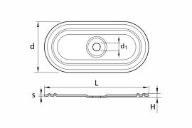 Flat oval steel washers 40×82