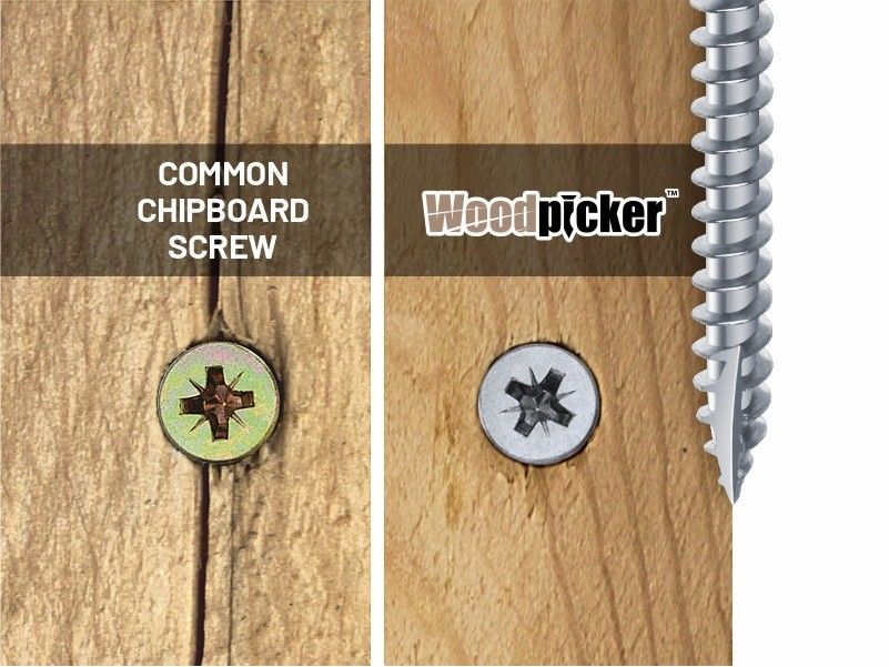 Woodpicker™ screws for timber structures, flat countersunk head, full thread